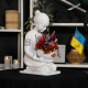 Дизайнерське кашпо з мармуру  "Соломія" 30 см/ 3 кг: колір білий (матовий)